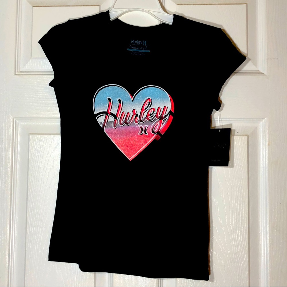 Girls Hurley black tee size 12-13